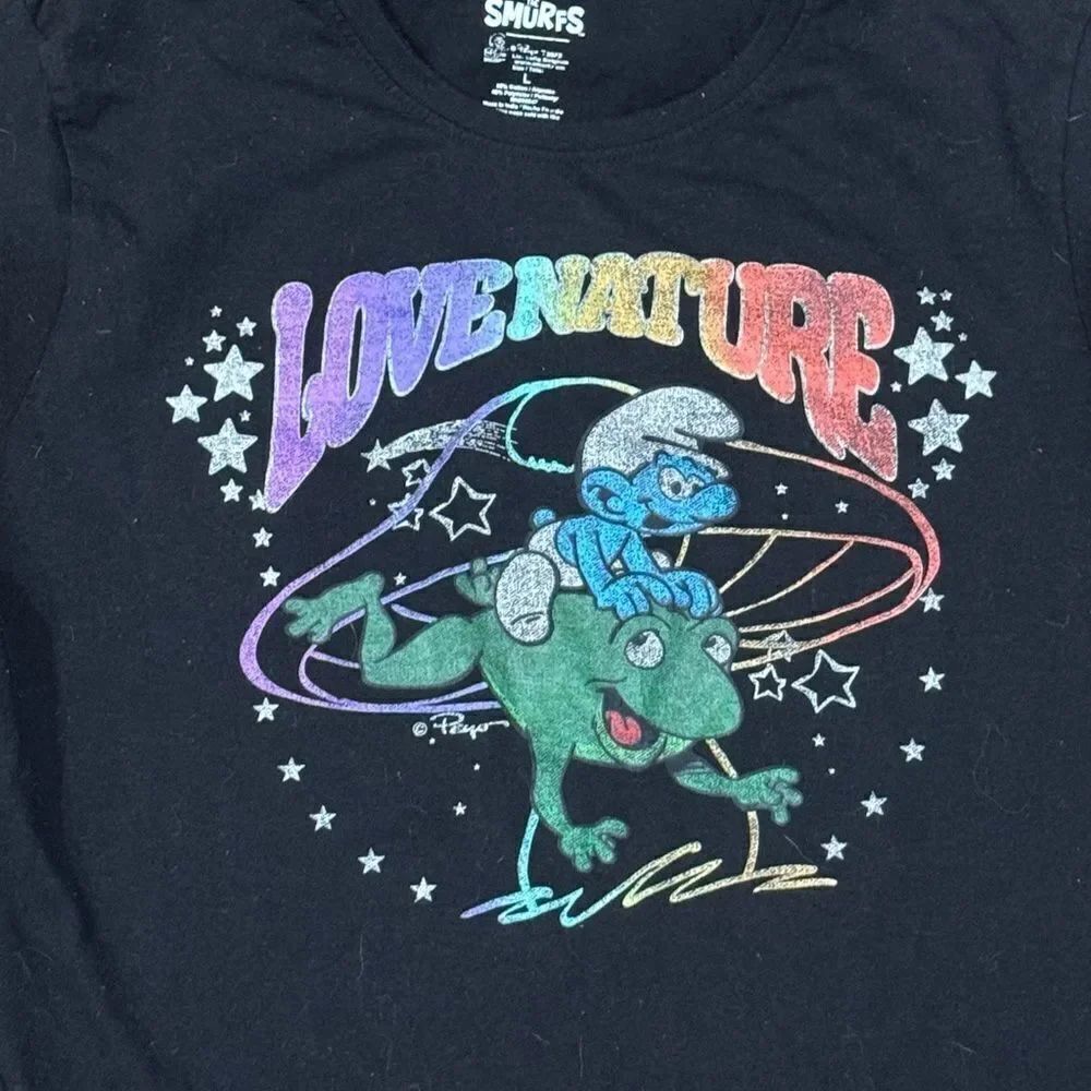 The Smurfs Love Nation Graphic Short Sleeve Tee Shirt Men’s Large - Picture 3 of 3